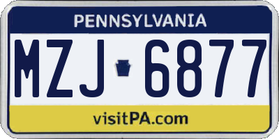 PA license plate MZJ6877