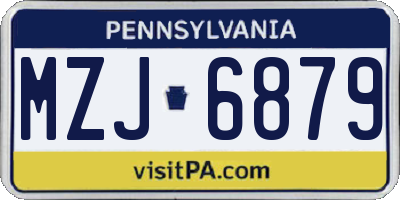PA license plate MZJ6879