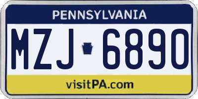 PA license plate MZJ6890