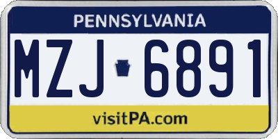 PA license plate MZJ6891