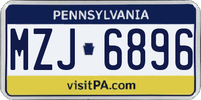PA license plate MZJ6896