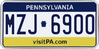 PA license plate MZJ6900