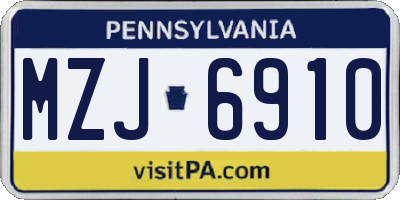 PA license plate MZJ6910