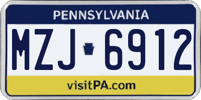 PA license plate MZJ6912