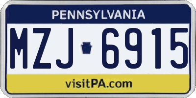 PA license plate MZJ6915
