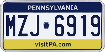 PA license plate MZJ6919