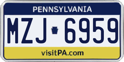 PA license plate MZJ6959