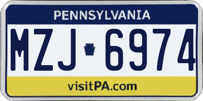 PA license plate MZJ6974