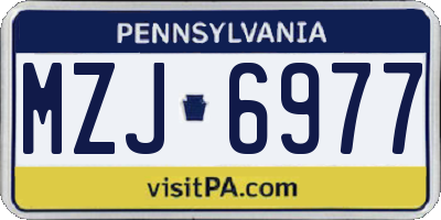PA license plate MZJ6977