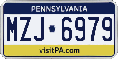 PA license plate MZJ6979