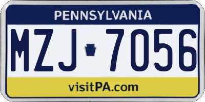 PA license plate MZJ7056