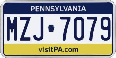 PA license plate MZJ7079