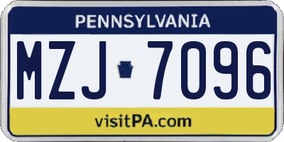 PA license plate MZJ7096