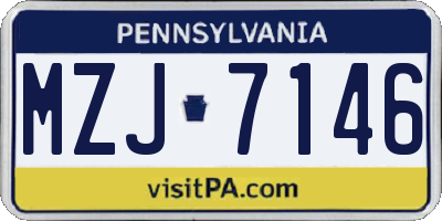 PA license plate MZJ7146