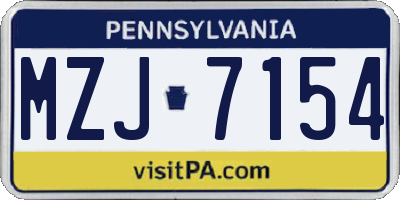 PA license plate MZJ7154