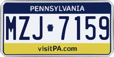 PA license plate MZJ7159