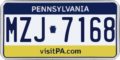 PA license plate MZJ7168