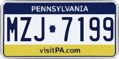 PA license plate MZJ7199