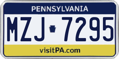 PA license plate MZJ7295