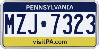 PA license plate MZJ7323