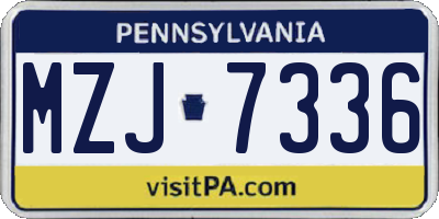 PA license plate MZJ7336