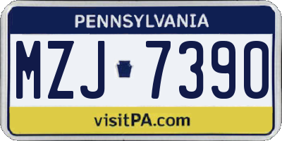 PA license plate MZJ7390