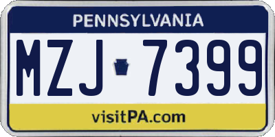 PA license plate MZJ7399