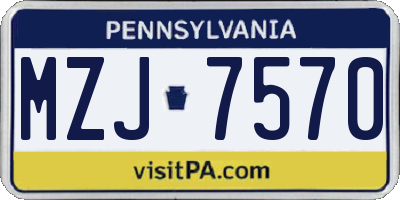 PA license plate MZJ7570