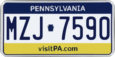 PA license plate MZJ7590