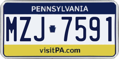 PA license plate MZJ7591