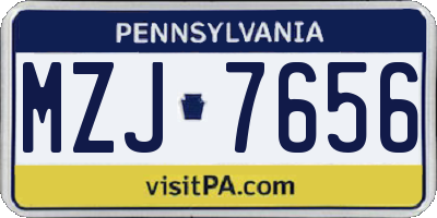 PA license plate MZJ7656