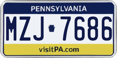 PA license plate MZJ7686