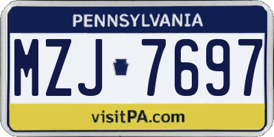 PA license plate MZJ7697