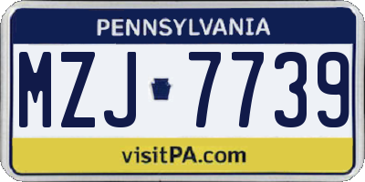 PA license plate MZJ7739