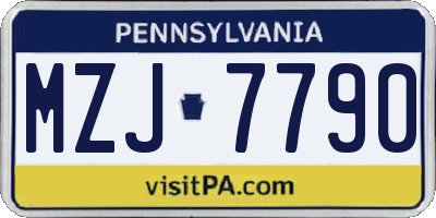 PA license plate MZJ7790