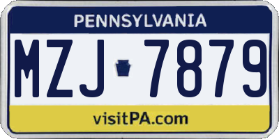 PA license plate MZJ7879