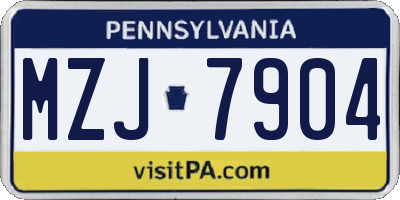 PA license plate MZJ7904