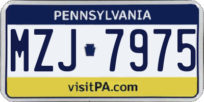 PA license plate MZJ7975