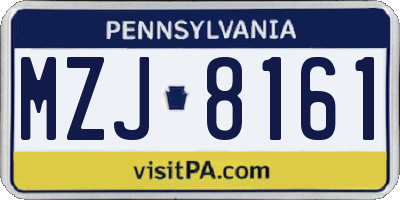 PA license plate MZJ8161