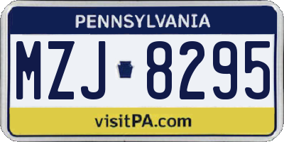 PA license plate MZJ8295