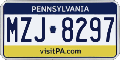 PA license plate MZJ8297