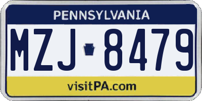PA license plate MZJ8479