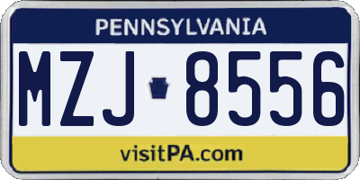 PA license plate MZJ8556