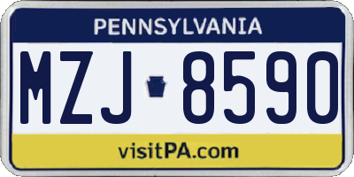 PA license plate MZJ8590