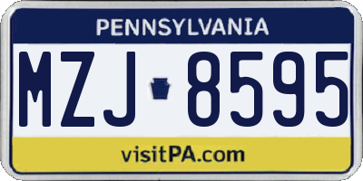 PA license plate MZJ8595