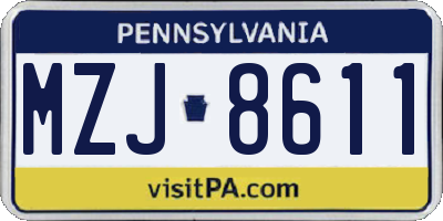 PA license plate MZJ8611