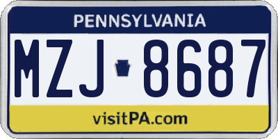 PA license plate MZJ8687