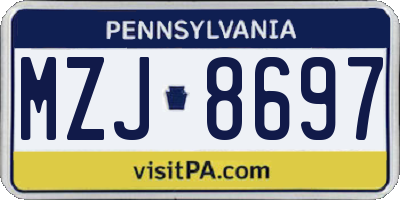 PA license plate MZJ8697