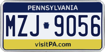PA license plate MZJ9056