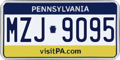 PA license plate MZJ9095